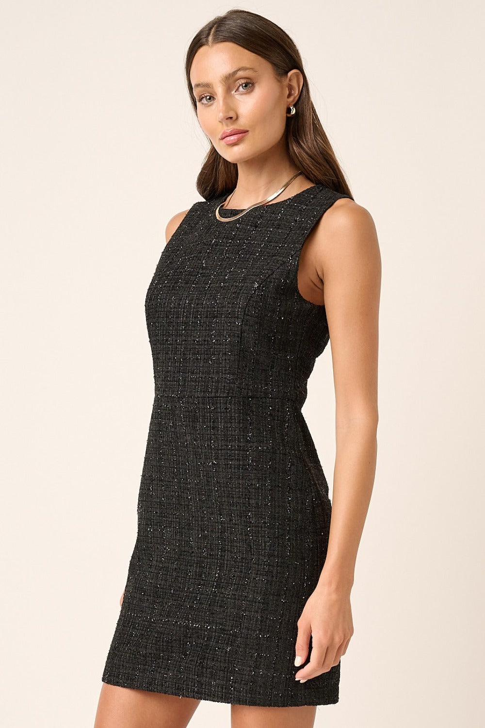 Mittoshop Tweed Sleeveless Mini Dress | Maekery Studio