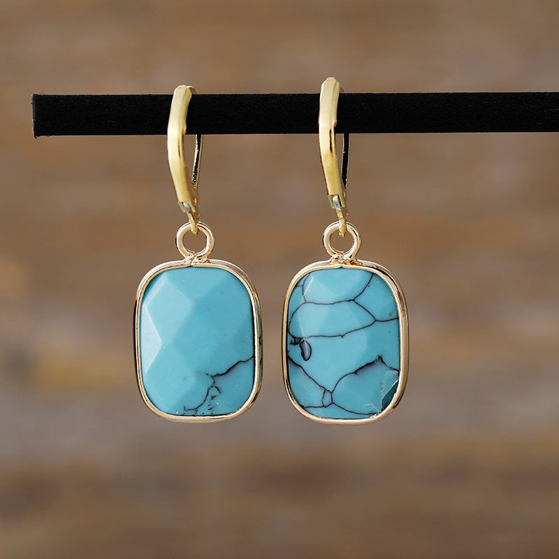 Copper Natural Stone Dangle Earrings | Maekery Studio