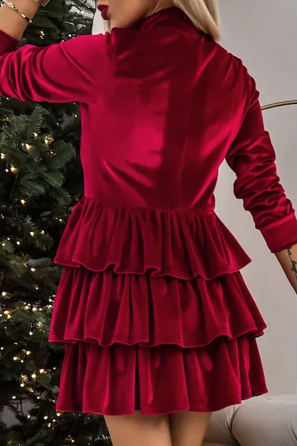 Ruffled Layered Long Sleeve Mini Dress | Maekery Studio