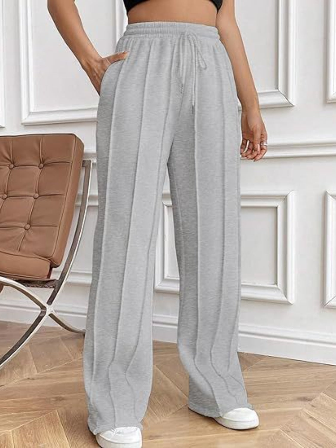 Drawstring Wide Leg Pants with Pockets | Maekery Studio