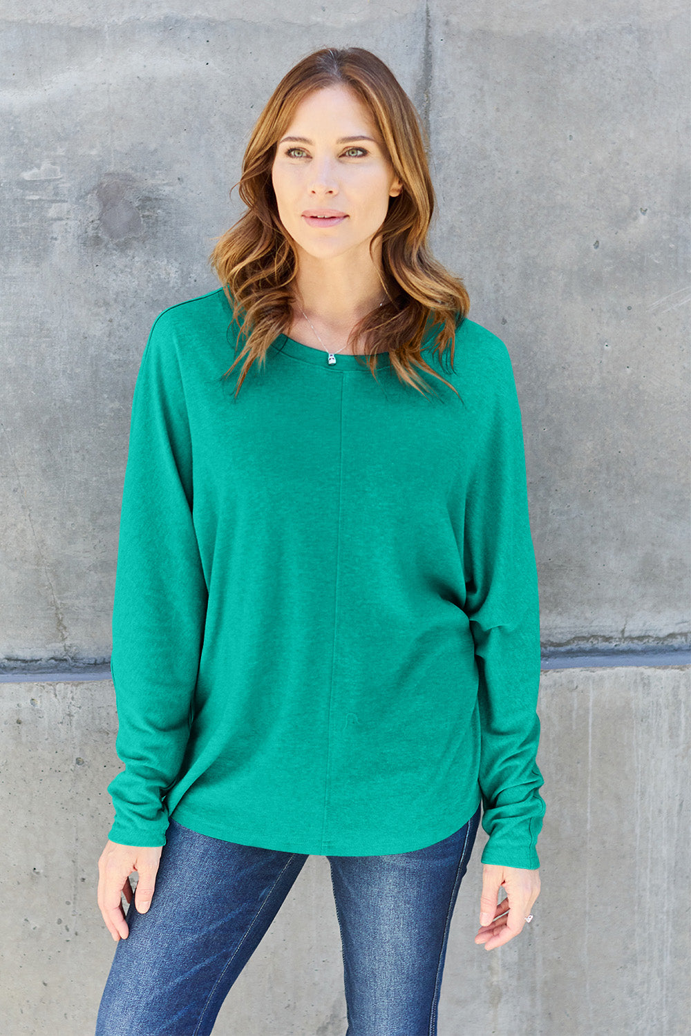 Double Take Full Size Round Neck Long Sleeve T-Shirt | Maekery Studio