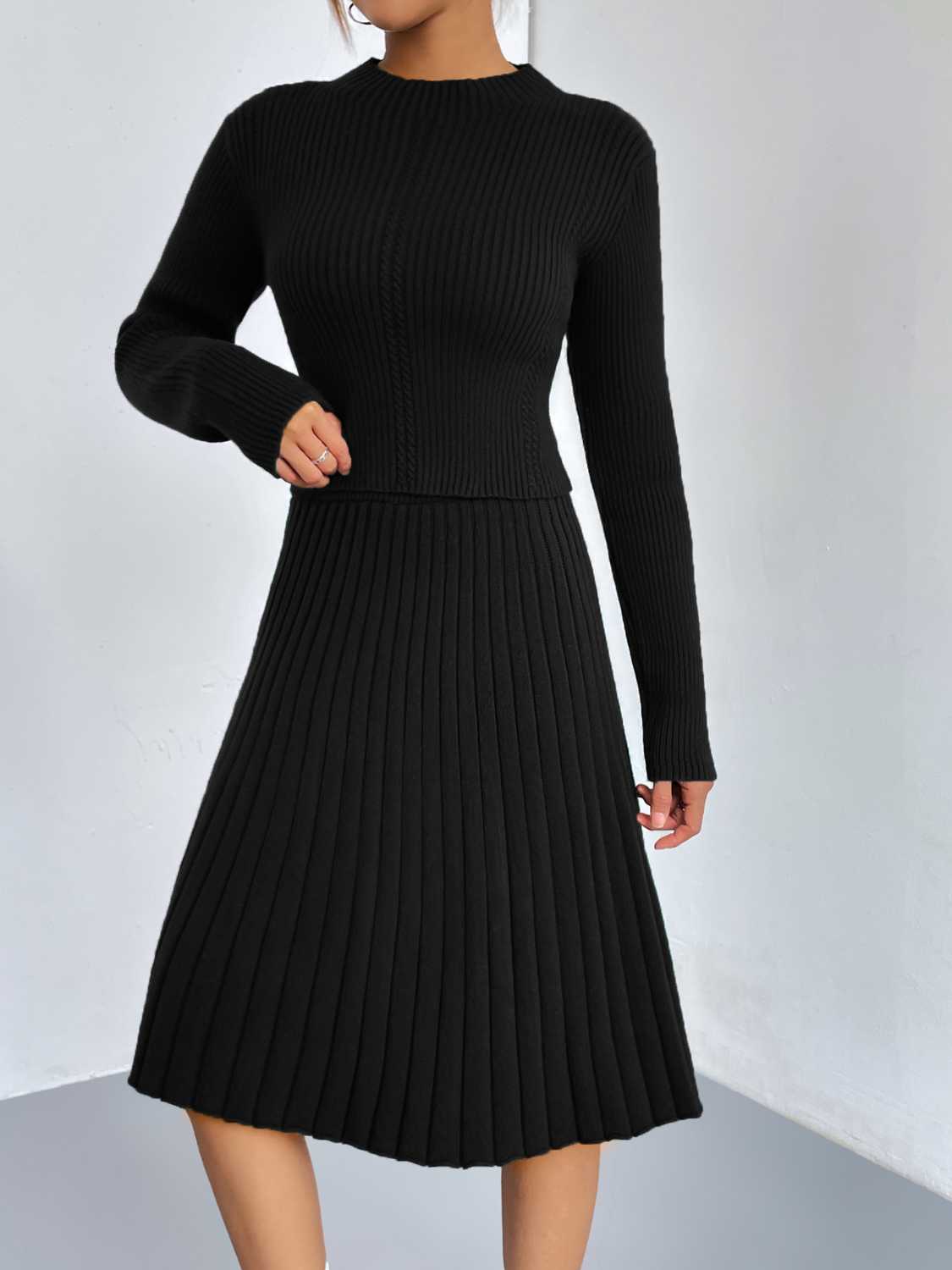 Rib-Knit Sweater and Skirt Set | Maekery Studio