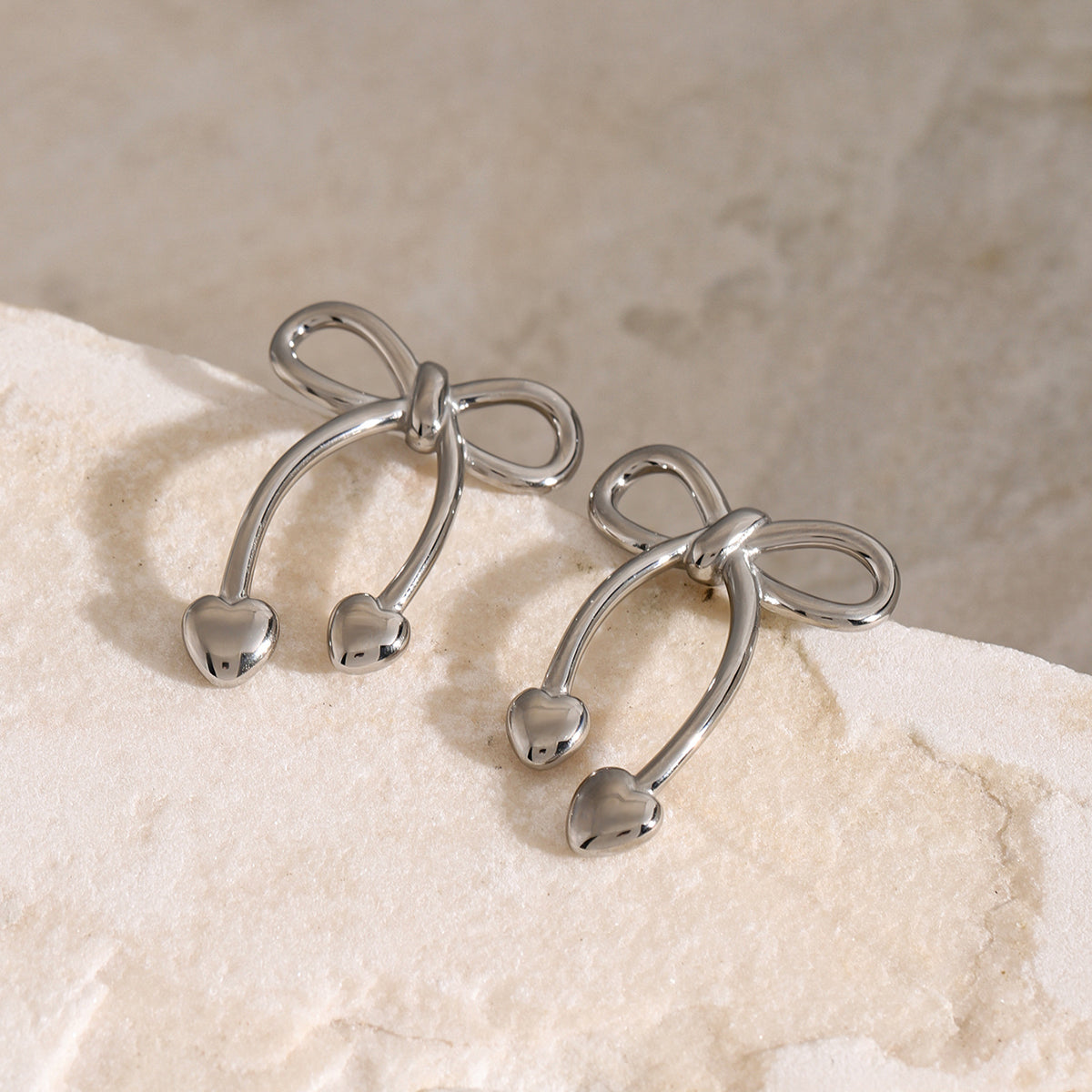 Stainless Steel Bow Earrings | Maekery Studio