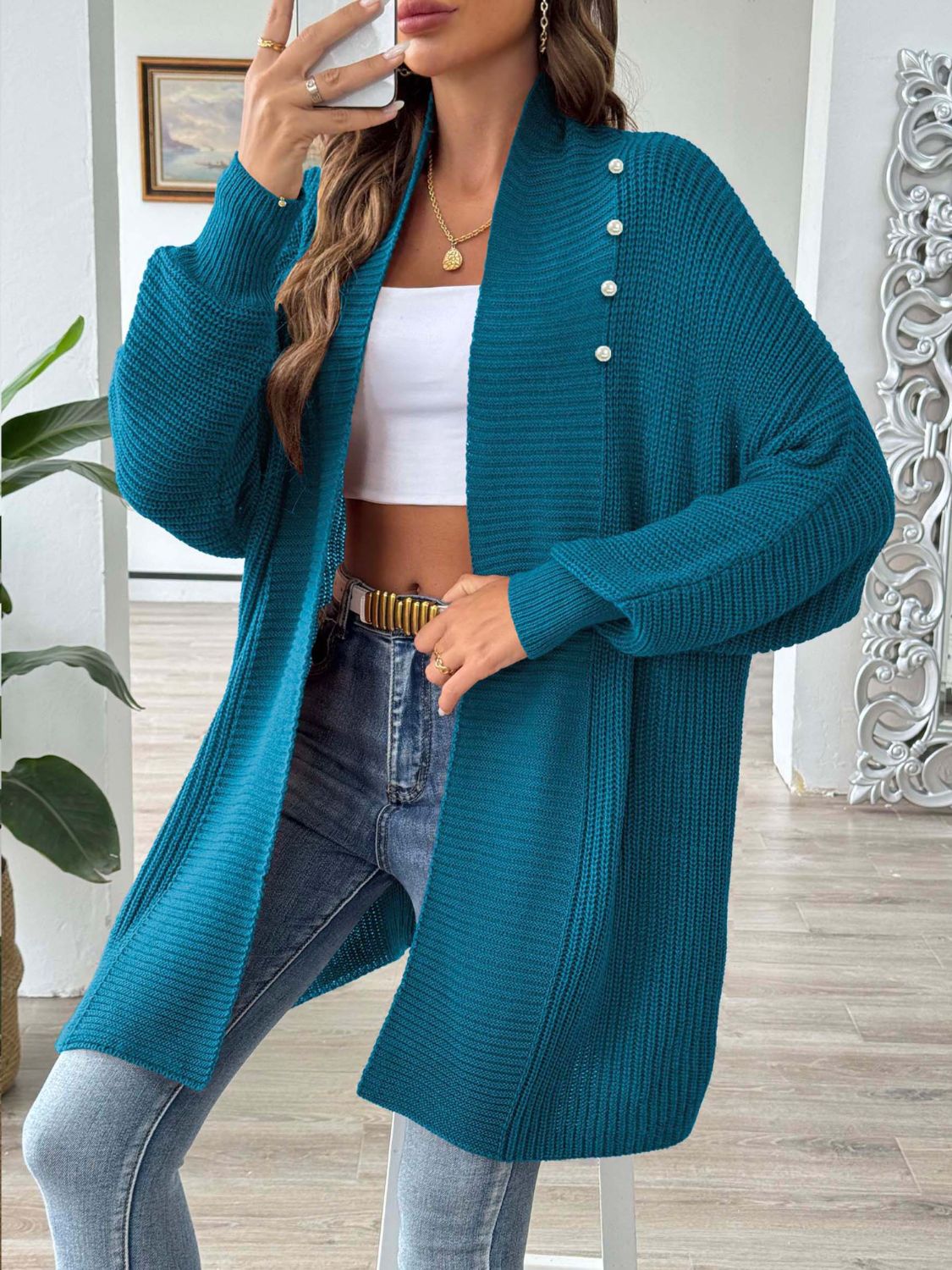 Open Front Long Sleeve Cardigan | Maekery Studio