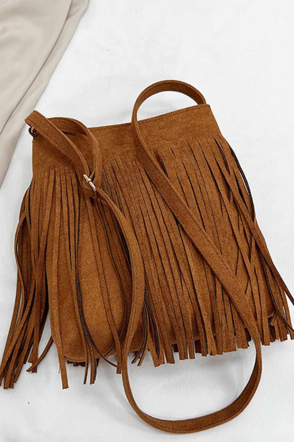 Suede Fringe Shoulder Bag | Maekery Studio