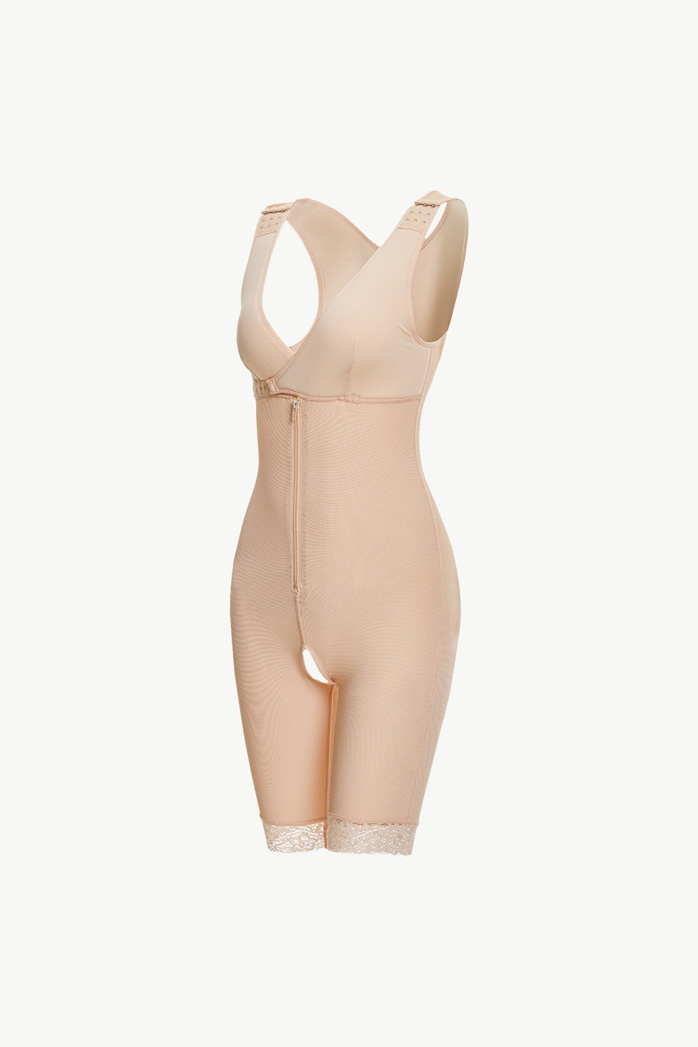 Full Size Lace Trim Shapewear with Zipper | Maekery Studio