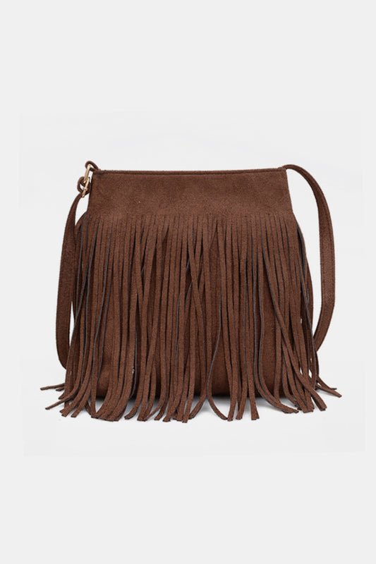 Suede Fringe Shoulder Bag | Maekery Studio