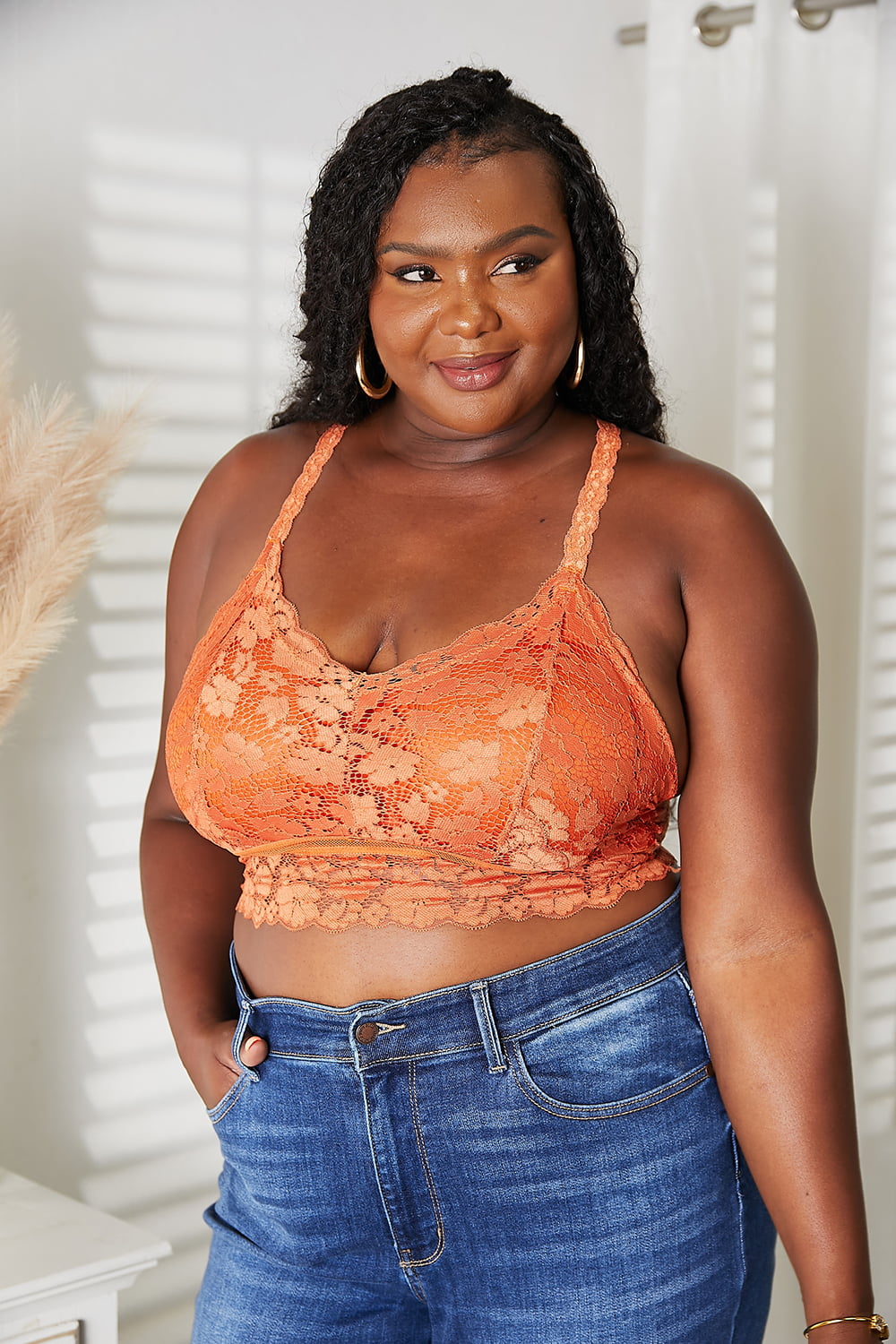 JadyK Juliette Full Size Crisscross Lace Bralette | Maekery Studio