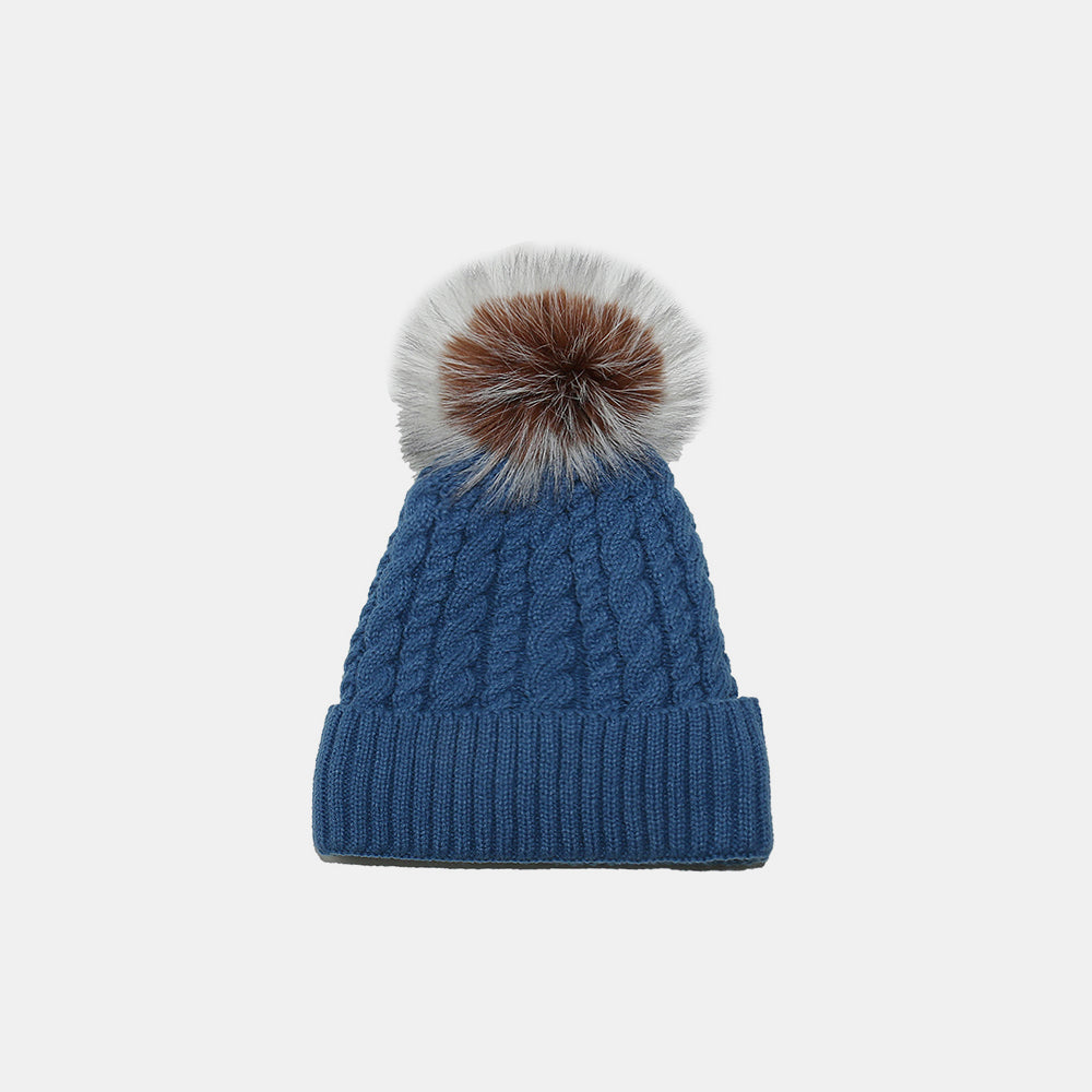 Cable Knit Winter Hat with Pompom | Maekery Studio