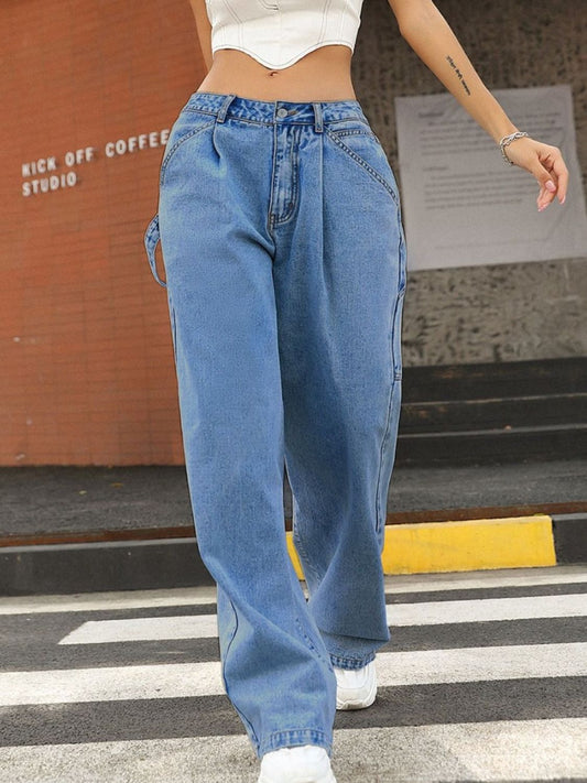 Wide Leg Jeans with Pockets | Maekery Studio