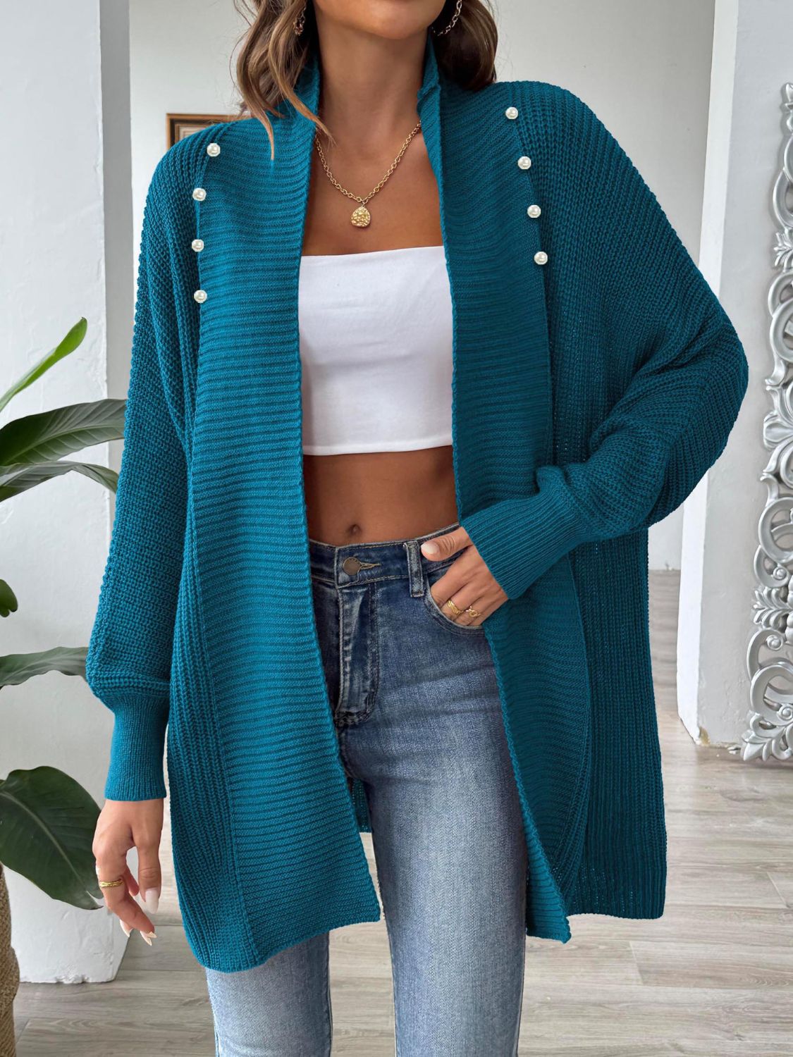 Open Front Long Sleeve Cardigan | Maekery Studio