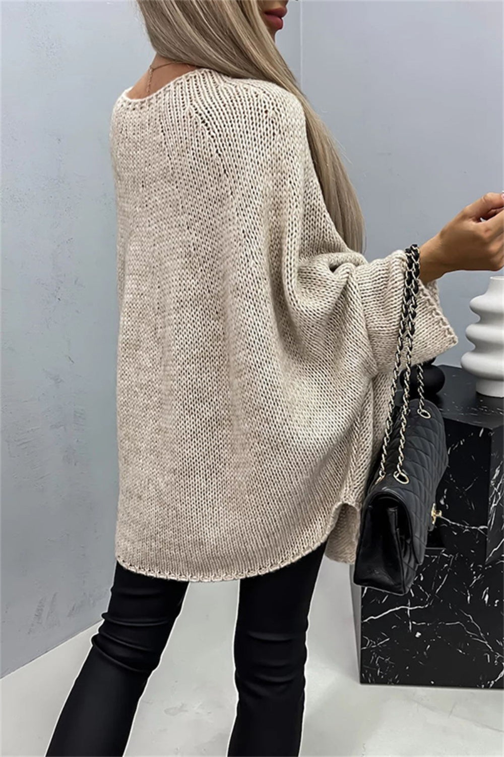 Round Neck Batwing Sleeve Sweater | Maekery Studio