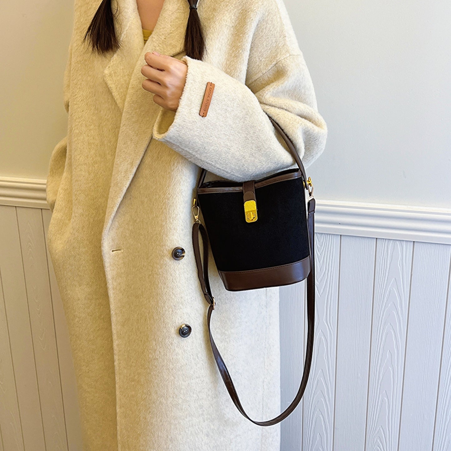 PU Leather Bucket Crossbody Bag | Maekery Studio