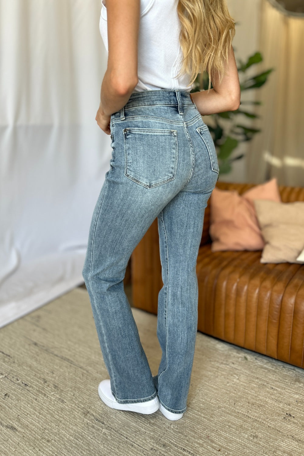 Judy Blue Full Size Medium Rise Bootcut Jeans | Maekery Studio