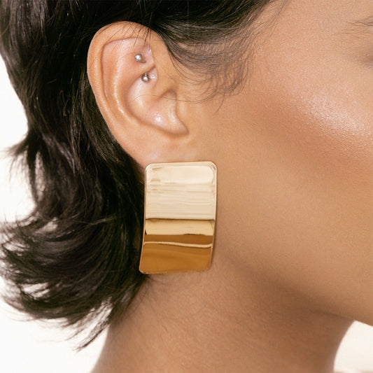 Stainless Steel Rectangle Earring | Maekery Studio