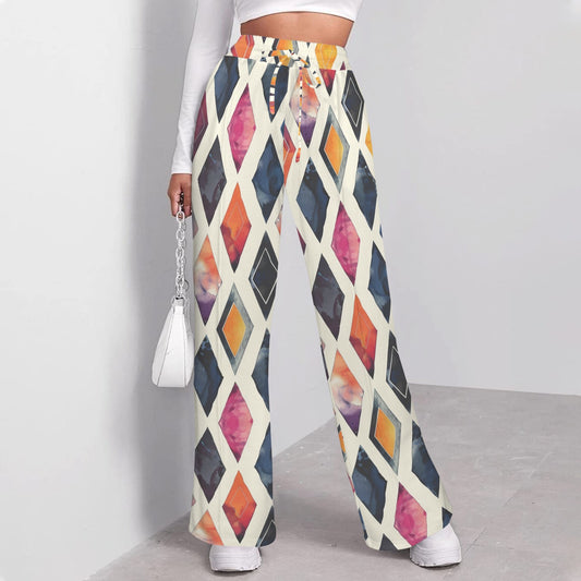 Diamond Color Wide Leg Sweatpants