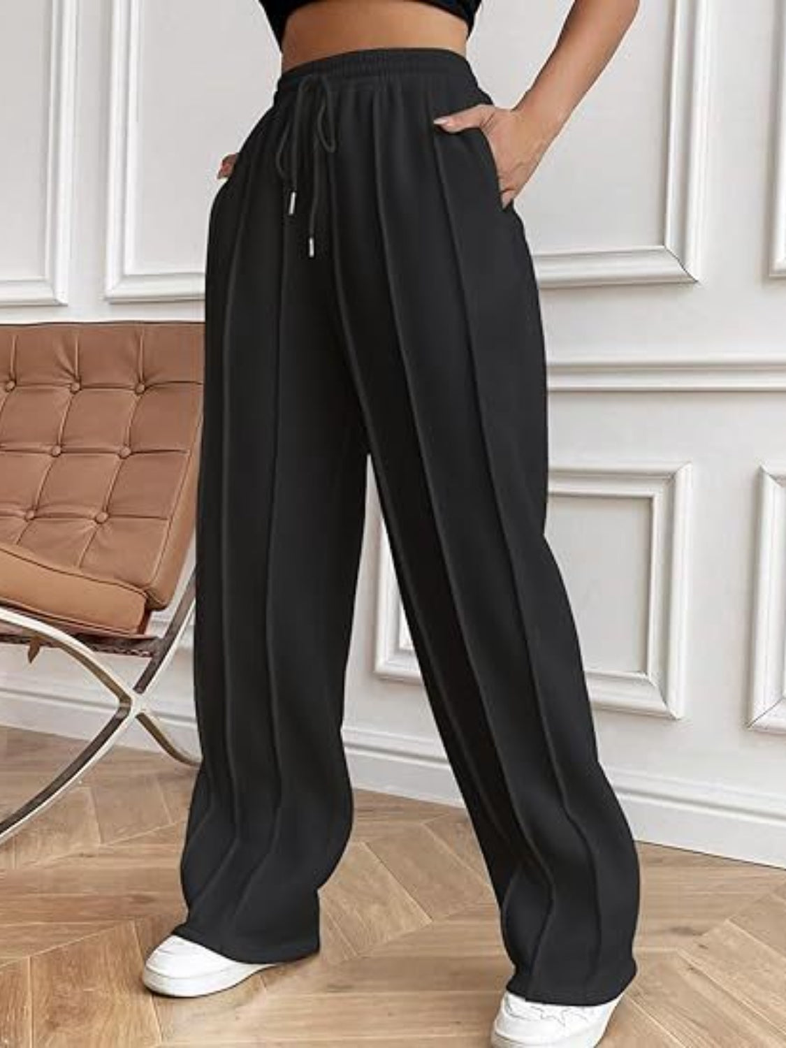 Drawstring Wide Leg Pants with Pockets | Maekery Studio