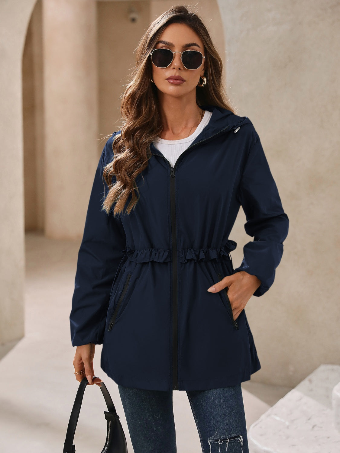 Ivy Lane Outdoor Waterproof Long Sleeve Hooded Windbreaker | Maekery Studio