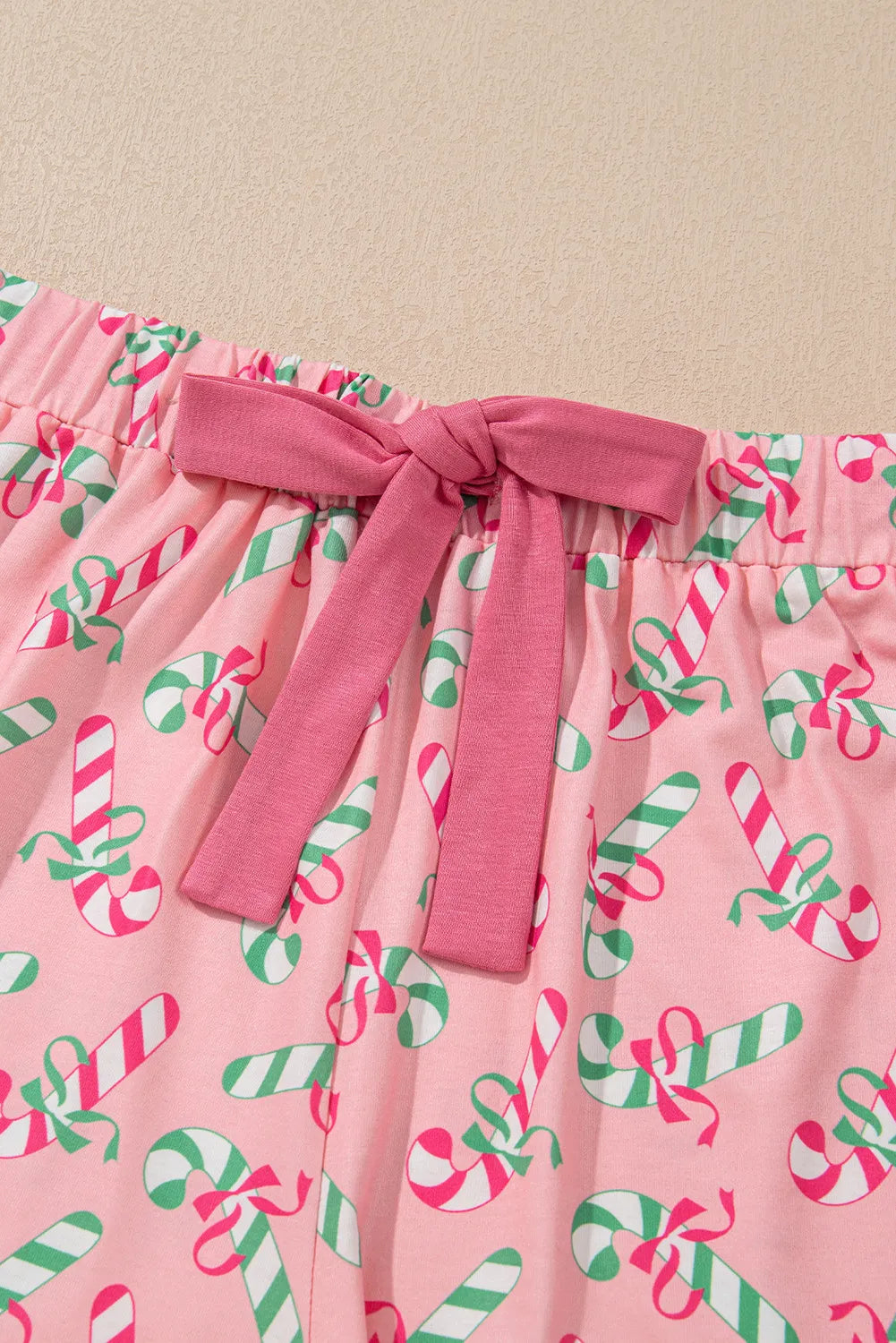 Candy Cane Collared Neck Top and Shorts Lounge Set | Maekery Studio