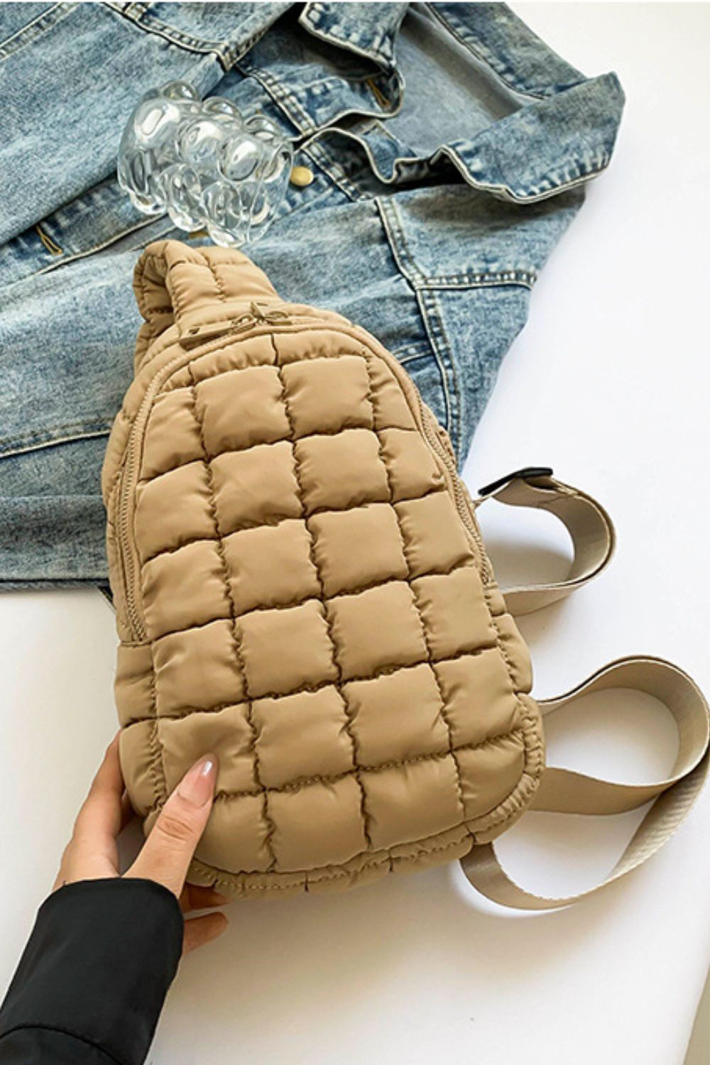 Quilted Nylon Crossbody  Bag | Maekery Studio