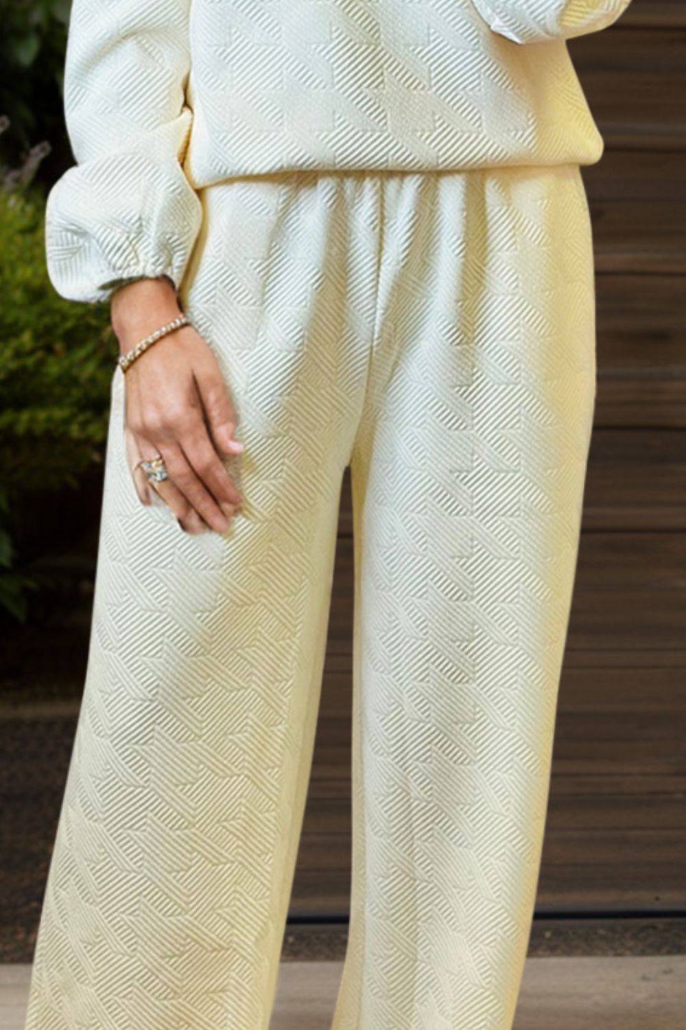 Round Neck Long Sleeve Top and Pants Set | Maekery Studio