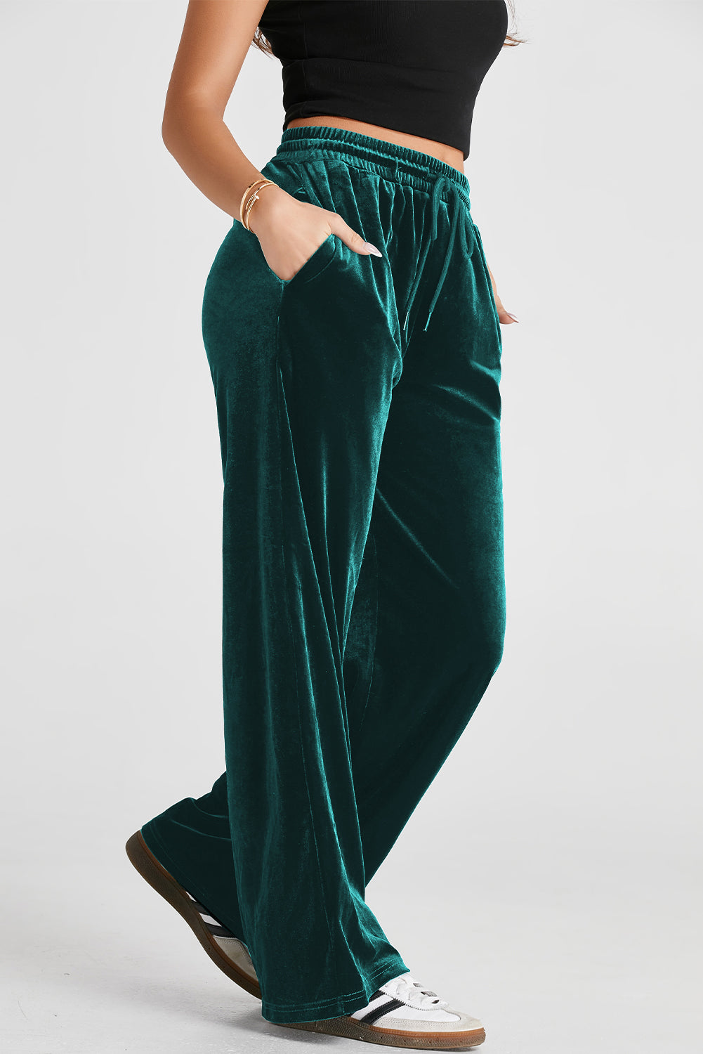 Drawstring Wide Leg Active Pants | Maekery Studio