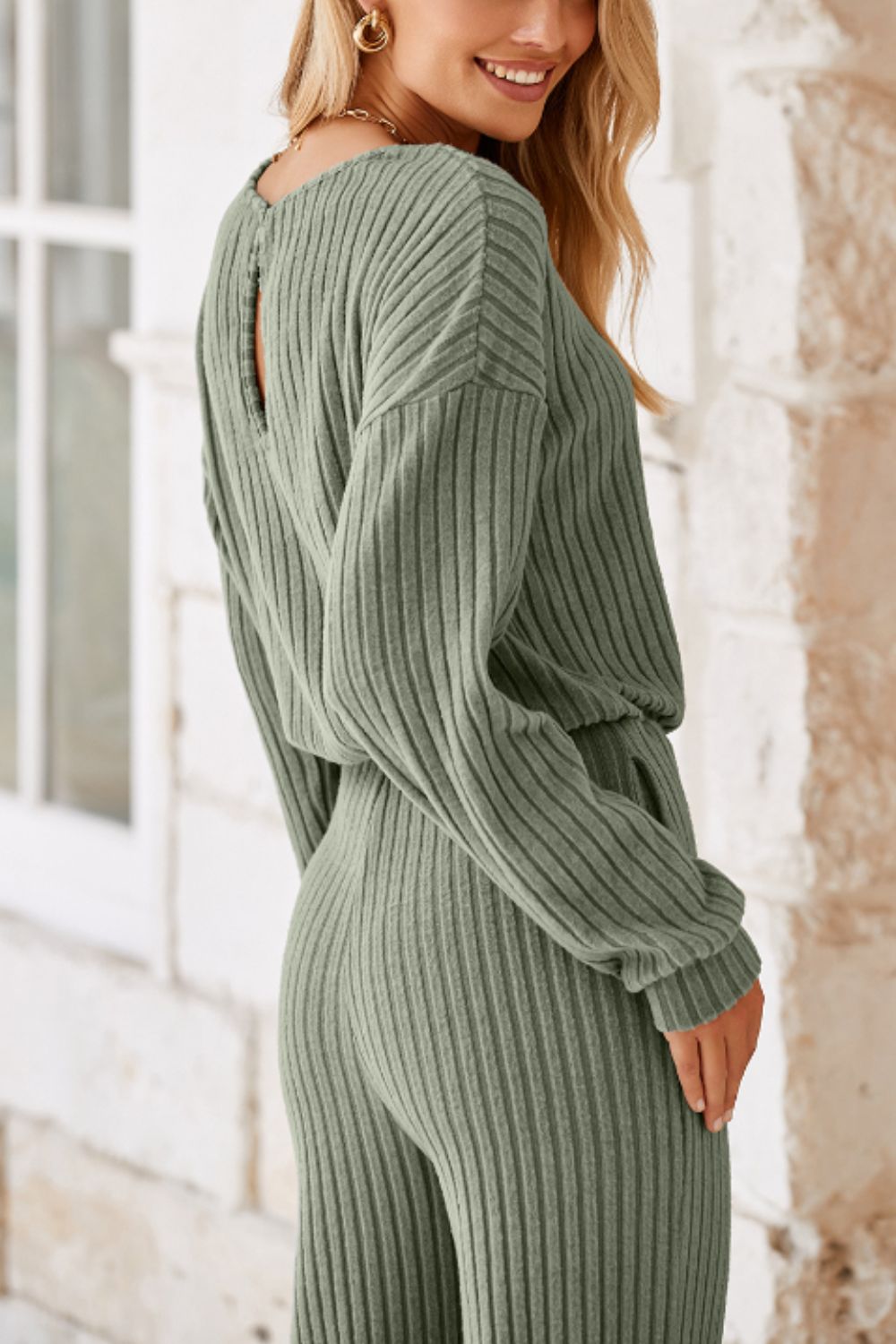 Round Neck Long Sleeve Jumpsuit | Maekery Studio