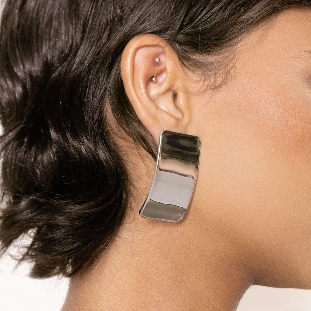 Stainless Steel Rectangle Earring | Maekery Studio