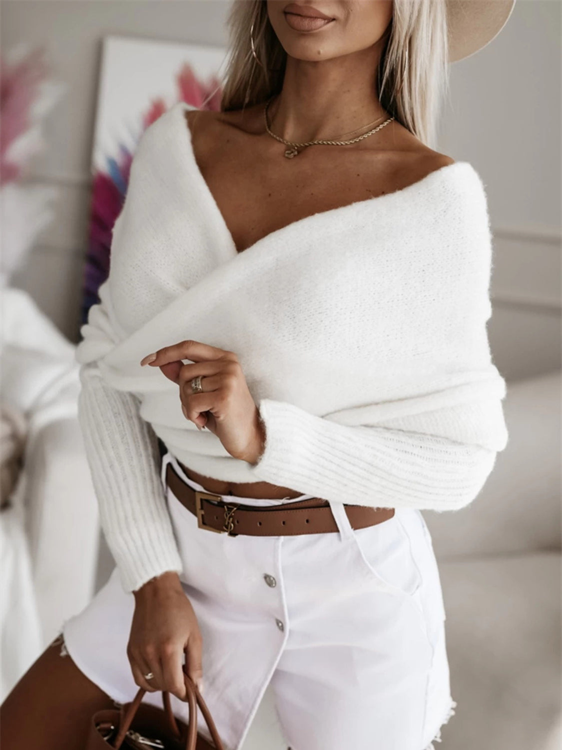 Long Sleeve Cropped Knit Top | Maekery Studio