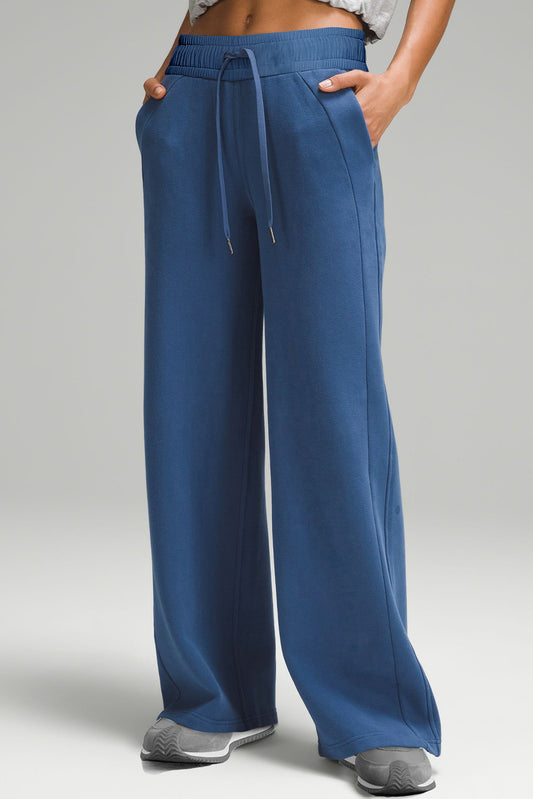 Drawstring Wide Leg Active Pants | Maekery Studio