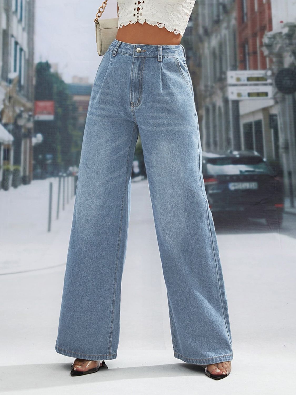 Wide Leg Jeans with Pockets | Maekery Studio