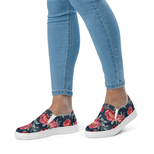 Floral Women’s slip-on canvas shoes | Maekery Studio